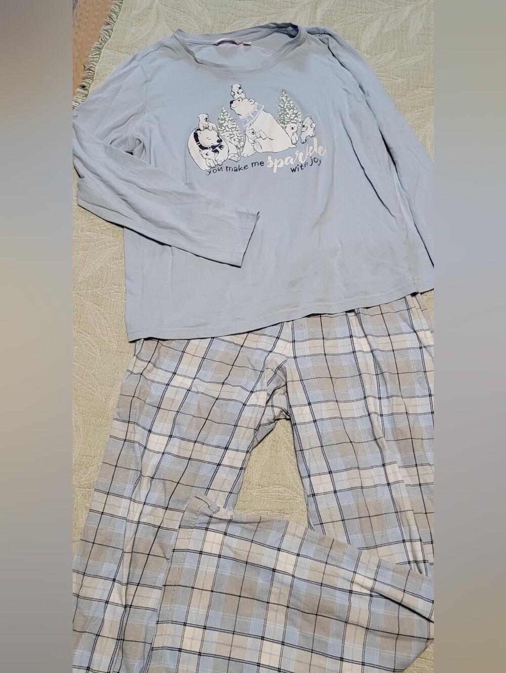 💚10 for $10💚 Bundle and save Light Blue Polar Bear Pajama Set